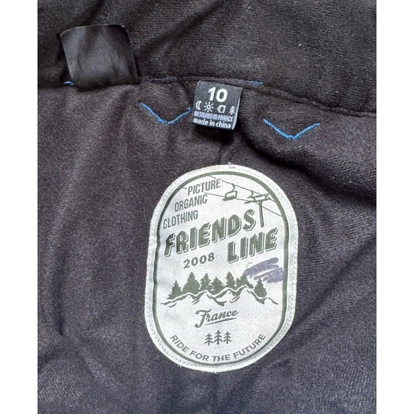 PICTURE 2008 Friends Line Blue Kids Unisex Size 10 Snow Ski Snowboarding Pant - Picture 3 of 12